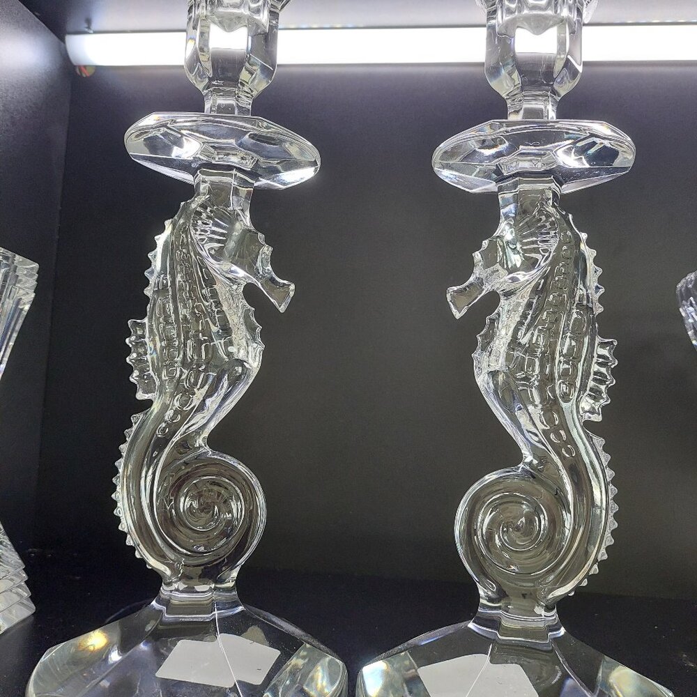 Waterford seahorse candlesticks